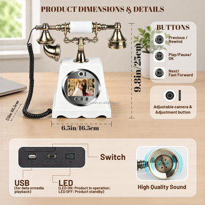 Teléfono Antiguo <span class=keywords><strong>de</strong></span> Bajo Precio para Libro <span class=keywords><strong>de</strong></span> Visitas con Video, Teléfono con Grabación <span class=keywords><strong>de</strong></span> Mensajes <span class=keywords><strong>de</strong></span> Audio y Video para Fiestas, Cumpleaños y Fotos - Product Image 4