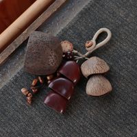 Natuurlijke zaadshell rammelaar tas hangende handgemaakte windgong geluid helende bel plant fruit hanger rugzak auto ornament