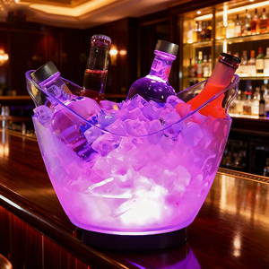 Meilleur Moins Cher <span class=keywords><strong>4L</strong></span> Usine Clair Rechargeable Bar Boissons Boîte Seau À Glace Led Lumineux - Product Image 1