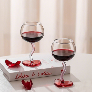 Copa de <span class=keywords><strong>Vino</strong></span> Vintage Creativa de Alta Gama, 300 ml, Hecha a Mano con Vidrio de Borosilicato, Forma de Corazón, Colorida, Romántica, para Regalo de Boda, San Valentín - Product Image 2