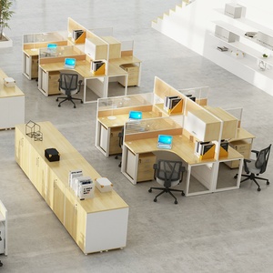 Postes de travail modernes pour personnel de bureau commercial avec cloisons et panneaux en bois, adaptés aux applications extérieures en milieu hospitalier - Product Image 6