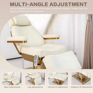 Table de massage électrique moderne et réglable, beige, pour techniciennes en extensions de cils, lit de clinique esthétique - Product Image 3