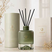 Bouteille diffuseur d'arômes d'huiles essentielles de luxe personnalisée, vide, en verre, avec bâtonnets diffuseurs