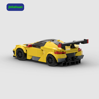 Bloques de Construcción de Plástico para Niños, Modelo de Coche Amarillo Pequeño, Miniatura ABS con Instrucciones en Papel, Supercoches, Juguetes para Niños
