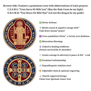 GIVELUCK Edelstahl Saint-Benedikt-Medaille St. Benedikt Kruzifix Individuelles Bild 18K Vergoldet Damen Anhänger Halskette - Product Image 6