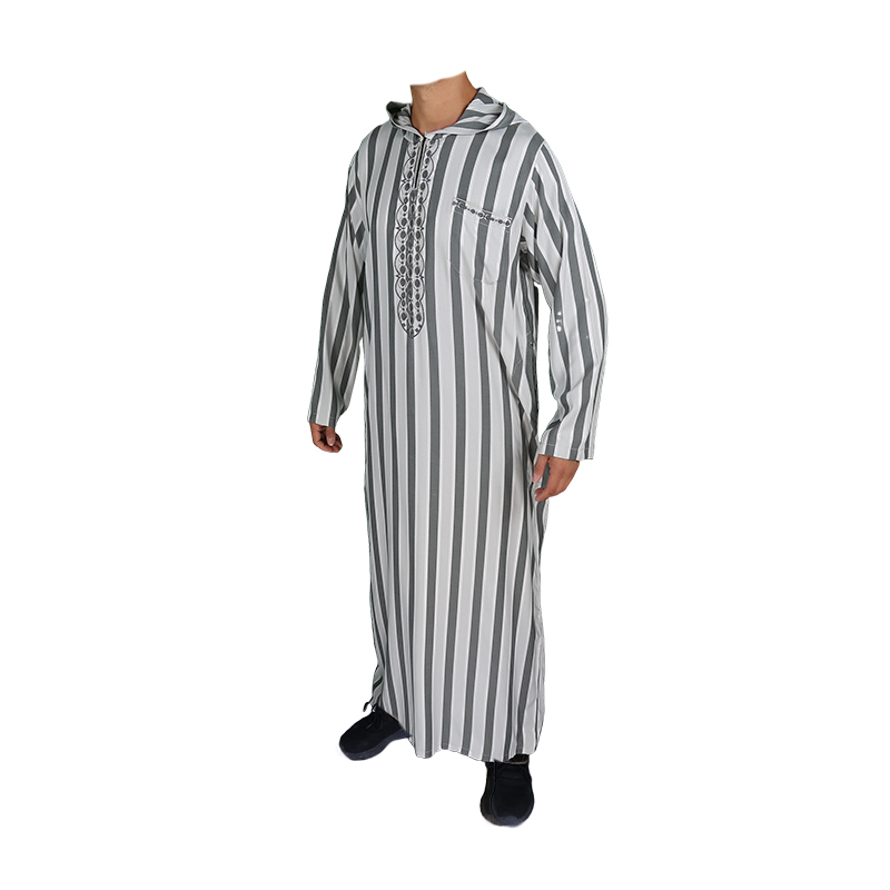 モロッコフード付きThobe売れ筋モロッコ男性服刺繍カフタンパーカー