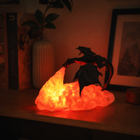Lampe de nuit LED 3D Flamme de Dragon, Lampe Dragon Fantastique Créative, Jouet Lumineux Décoratif de Bureau pour la Décoration de Chambre