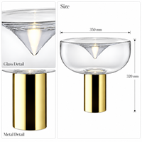 Lampe de table moderne de style boutique, abat-jour en verre, base en métal noir, lumière E27 pour chambre à coucher, salon, hôtel, console, décoration