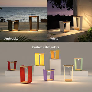 Lanternes solaires de plancher extérieur rechargeables imperméables blanches d'IP65 pour des cadeaux d'affaires de patio de <span class=keywords><strong>jardin</strong></span> - Product Image 4