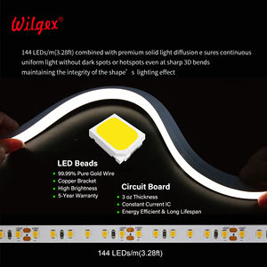 Bande lumineuse <span class=keywords><strong>LED</strong></span> flexible en silicone néon 10x10mm 3D, à faible chaleur, sûre pour les matériaux artistiques et les tissus thermosensibles - Product Image 6