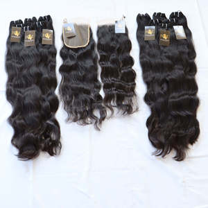 Mèches indiennes naturelles, cheveux non traités, avec Lace Closure Hd, Deep Wave, Body Wave, avec Lace frontal 100% - Product Image 1