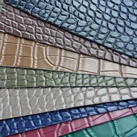 Cuir PVC 1,0 mm couleur bonbon, résistant aux rayures et anti-moisissure, motif crocodile gaufré, pour sacs à main, ceintures, canapés et accessoires vestimentaires