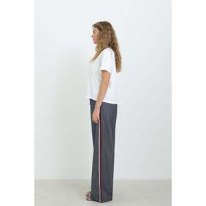 Pantalones Vaqueros Anchos para Mujer, Color Índigo, con Detalle de Raya Lateral, Cintura Media, Transpirables - Product Image 2