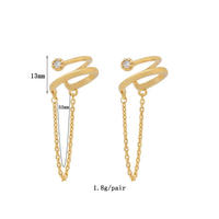 Boucles d'oreilles pendantes Huggie Hoop en acier inoxydable plaqué or 18 carats avec éclair pavé de zircone cubique, personnalisées en gros, pour femmes, bijoux vintage