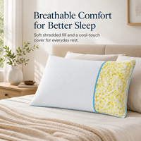 Oreillers orthopédiques ergonomiques en mousse à mémoire de forme rafraîchissante avec housse en fibre de bambou pour soulagement de la douleur, oreillers de lit déchiquetés pour le cou et la colonne cervicale, vente en gros