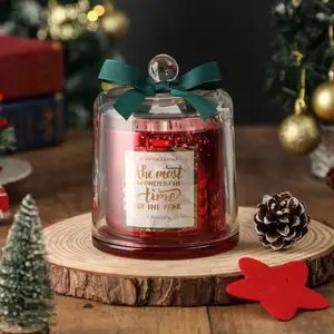 سعر منخفض شجرة عيد الميلاد تصنيع مخصص لعلامة خاصة شمع الصويا صغير كل طبيعي فاخر شمعة عشاء معطرة تفتق