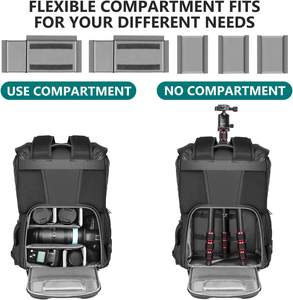 Sac à dos pour appareil photo <span class=keywords><strong>Neewer</strong></span>, sac à dos de photographie imperméable et durable avec housse de pluie pour appareil photo reflex numérique, objectif et accessoires - Product Image 6