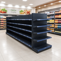 GJ-02 Doppelseitiges Metall-Supermarktregal Freistehendes Einzelhandels-Displayregal Pulverbeschichtet Schnelle Montage