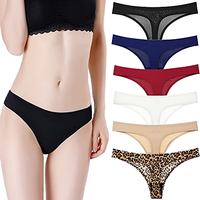 Ropa Interior Femenina de Seda sin Costuras de una Sola Pieza, Leggings Deportivos de Cintura Baja con Estampado de Leopardo Sexy y Juguetón