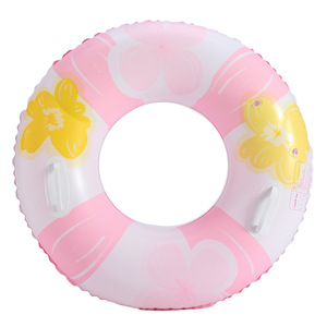 Adult <b>Inflatable</b> Swim Ring 90cm Flower Pattern With Handles Pool <b>Float</b> For Water Park - Product Image 4