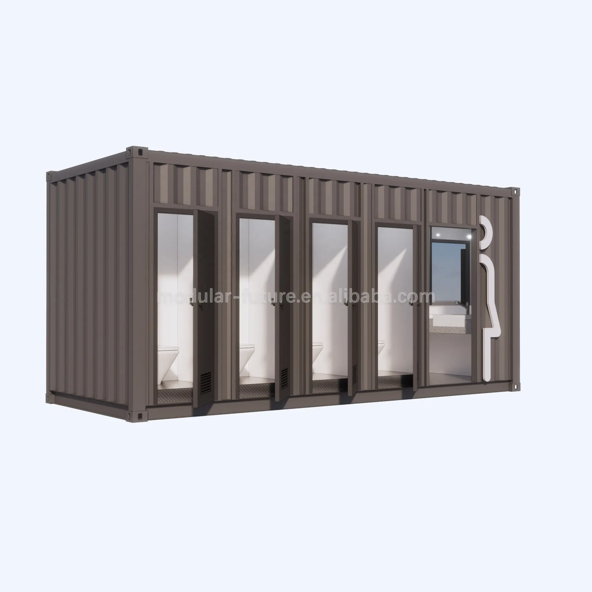 20-футовый сборный портативный туалет, мобильный портативный контейнер, туалет для общественных нужд, мобильный туалет