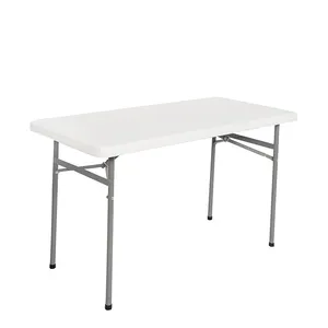 Commercio all'ingrosso moderno rettangolo leggero portatile all'aperto a buon mercato bianco 6 ft tavolo pieghevole in plastica per eventi