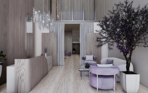 Hair Nail Beauty Salon Interior Design Service Custom Vertical Display Stand and Wave Contour Showcase Shopfitting - Product Image 6