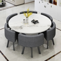 Ensemble Table et Chaises de Salle à Manger Moderne Style Nordique Quatre Places, Mobilier de Maison Stable en Marbre pour Repas au Salon