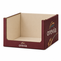 Présentoir en carton personnalisé avec logo imprimé pour les collations emballées, les aliments pour le petit-déjeuner, les produits d'épicerie, la merchandising en supermarché