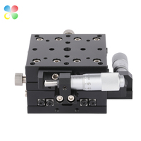 Eje XY de 60x60mm, etapa de posicionamiento lineal de alta precisión con cabezales de micrómetro para instrumentos de prueba, escenario Manual, C & K