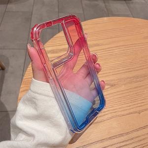 Custodia Protettiva di Lusso per Telefono a Tre Strati in TPU e PC, Impermeabile, Trasparente, con Gradiente <span class=keywords><strong>Arcobaleno</strong></span>, Antiurto - Product Image 5