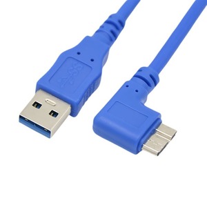 Cable de datos USB 3,0 a Micro B, conector de ángulo recto de 90 grados para disco duro externo, cable de cobre azul - Product Image 4