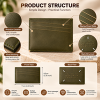 Porte-cartes fin en cuir véritable, plusieurs emplacements pour cartes, portefeuille minimaliste, impression de logo personnalisée pour hommes et femmes, usage quotidien professionnel