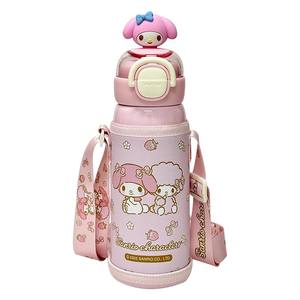 Botella de agua aislada Sanrio My Melody Cinnamoroll de 500 ml con tapa a presión, termo infantil para la escuela y uso al aire libre - Product Image 4
