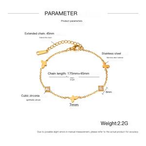 กำไลข้อมือเพทายรูปผีเสื้อคุณภาพสูงทำจากสเตนเลสสตีลเรียบง่ายทันสมัยแบบใหม่จากญี่ปุ่นและ<span class=keywords><strong>เกาหลี</strong></span> - Product Image 2