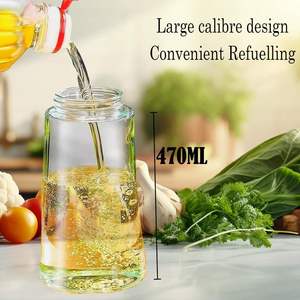 Pulvérisateur d'huile d'olive en verre 2-en-1 de 470 ml (16 oz) pour cuisine, friteuse à air, barbecue, salade - Product Image 4
