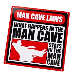 Cueva de hombre de gran tamaño 3d en relieve personalizado estaño signo en relieve signo de Metal - Product Image 1