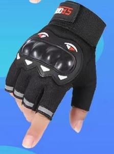 قفازات نصف إصبع للرجال والنساء للدراجات النارية مع مقابض يد واقيات يد للطرق الصيفية للدراجات - Product Image 4