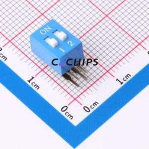 DT-02LT DIP Switch Through hole Component (THT),P=2.54mm Switch Flat Toggle, Raised Type Single Pole Single Throw 2 2.54mm - Product Image 1