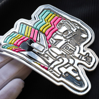 Étiquettes en TPU personnalisées, holographiques, multicolores, avec logo 3D doré, patchs en caoutchouc, motif dégradé, transfert thermique pour vêtements