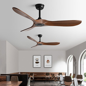 <b>Ceiling</b> <b>Fan</b> With Wooden Blades Dc Motor <b>Remote</b> <b>Control</b> Quiet Design For Dining Room Living Room Industrial Use - Product Image 1