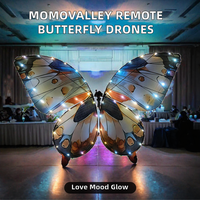 Drones papillons télécommandés Momovalley avec lumières LED pour événements de mariage, ambiance romantique colorée et volante