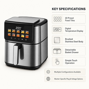 Freidora de Aire Eléctrica de 8 Litros, 1800W, 220V, Certificaciones CB, CE, LFGB, REACH, para Encimera, Catering, Cantina, Hogar, Fiestas, Modelo KA23072 - Product Image 2