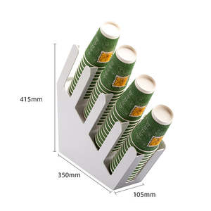 Distributeur vertical <span class=keywords><strong>de</strong></span> tasses et <span class=keywords><strong>de</strong></span> couvercles en papier, 4 compartiments, organisateur <span class=keywords><strong>de</strong></span> condiments <span class=keywords><strong>de</strong></span> café en acrylique, étagère <span class=keywords><strong>de</strong></span> rangement pour magasin <span class=keywords><strong>de</strong></span> thé, vente en gros - Product Image 6