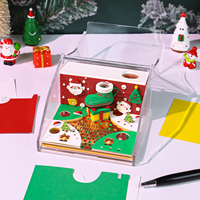 Bloc-notes 3D à feuilles mobiles sur le thème de Noël 2027 avec adhésif, design 3D coloré, porte-stylo personnalisable et calendrier hebdomadaire