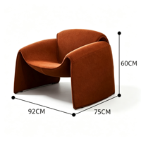 Moderner Minimalistischer Krabbenförmiger Akzentstuhl, Designer Bouclé-Stoff Einzelsofa, Luxuriöser Freizeitsessel für Wohnzimmer und Balkon
