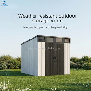 Capanno da Giardino Personalizzabile con Tetto a Falda, in Resina, con Protezione UV e Struttura in Acciaio - Product Image 3