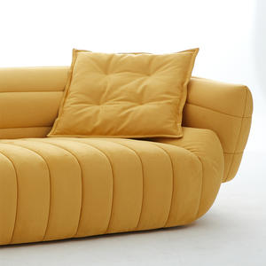 Canapé banane au design italien de luxe, en nubuck, daim, cafard bleu, prévente - Product Image 6