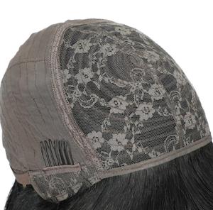 Perruque de cheveux humains vierges brésiliens Remy brun rougeâtre 30 # sans colle aucune dentelle avant mode bouclés <span class=keywords><strong>Bob</strong></span> court avec frange - Product Image 6