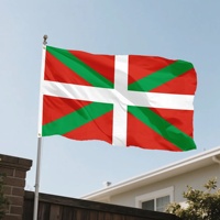 Drapeau du Pays Basque en polyester de qualité supérieure, 3x5 pieds, imprimé, bannière régionale pour places publiques, protection UV, affichage en extérieur